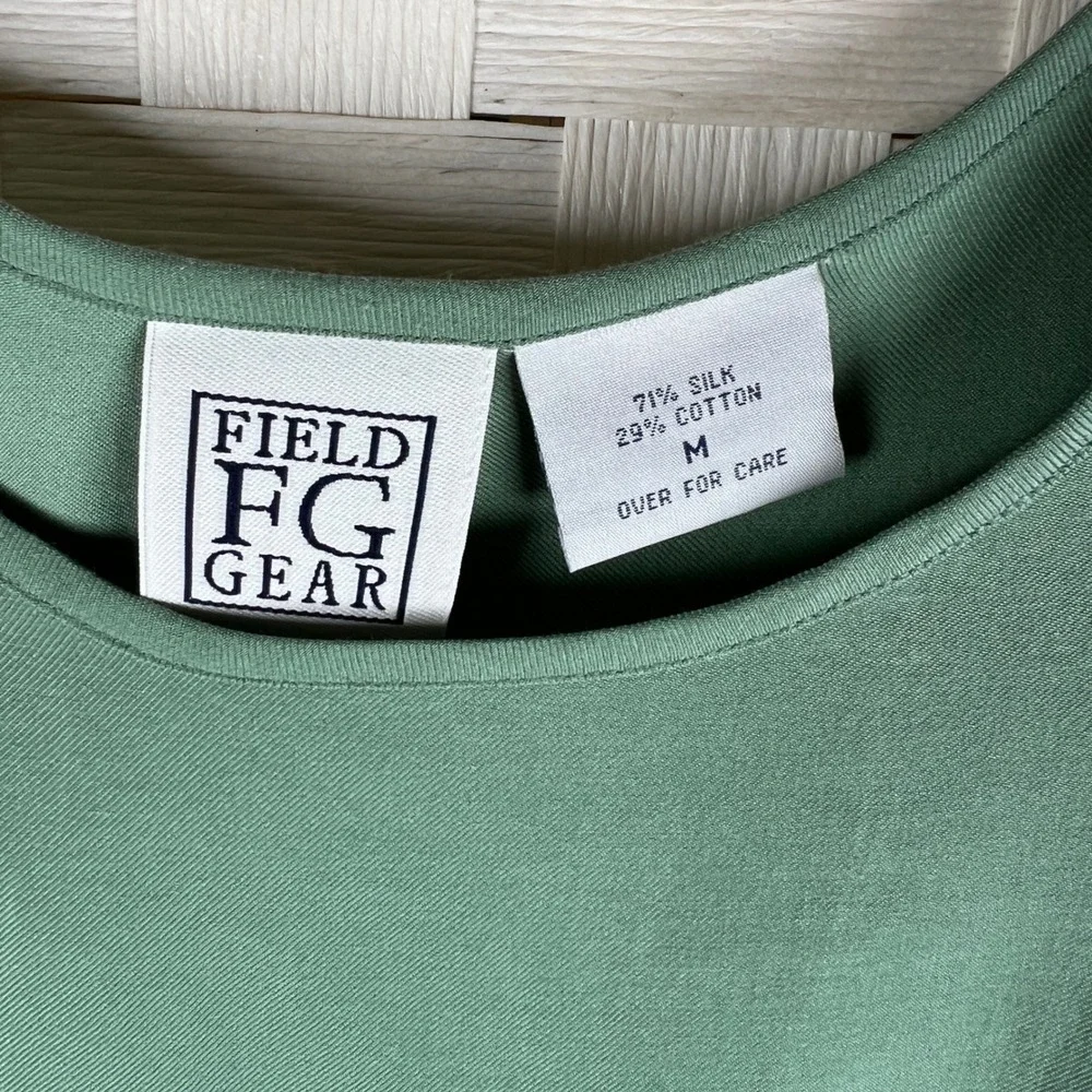 VTG‎ Field Gear Women's Green Silk Cotton Blend Sleeveless Tank Top Shell Size M - Picture 5 of 7